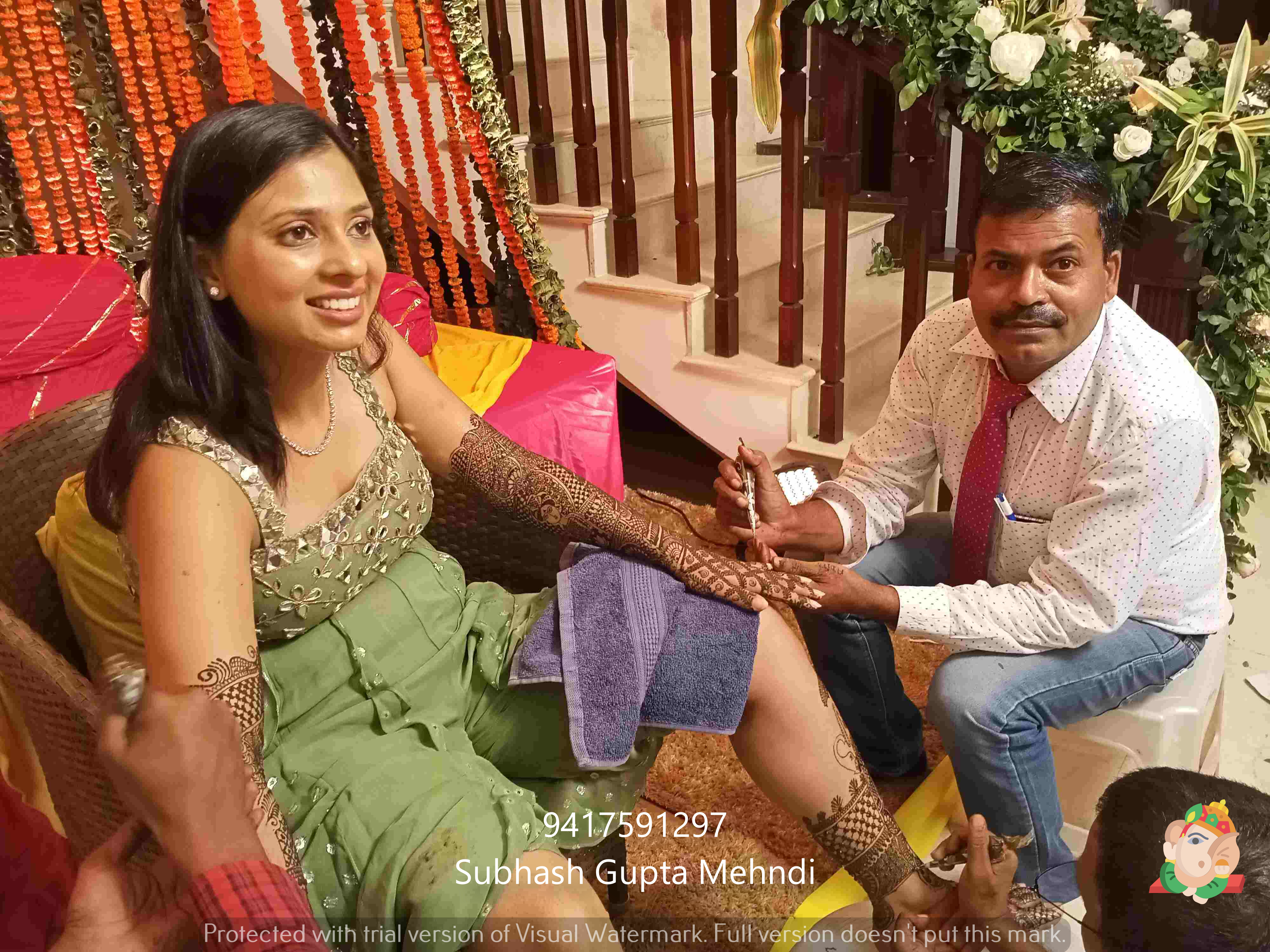 mehndi design ceremony and churi, jutti, kade, prandi stall at indian wedding and functions
