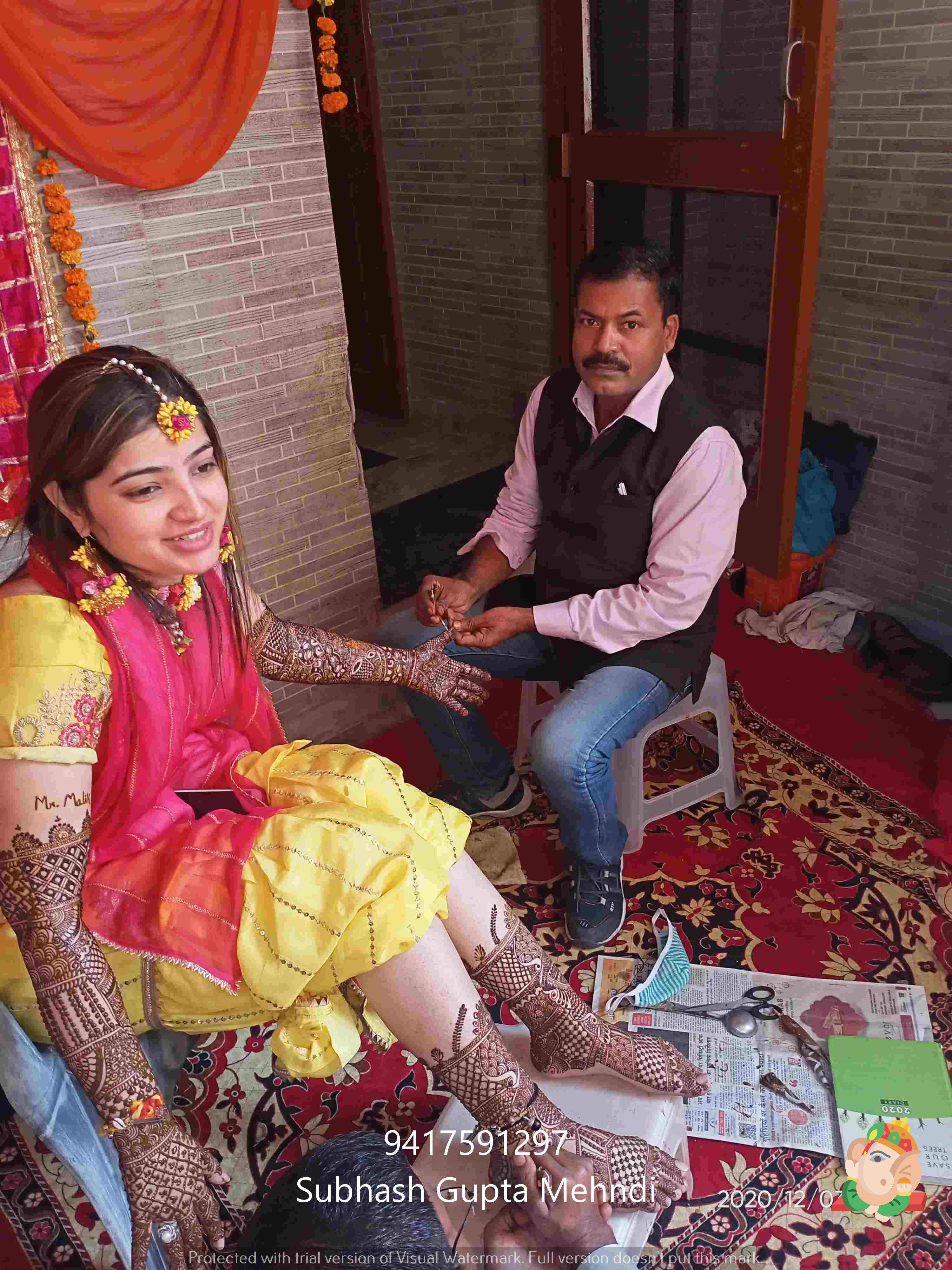 mehndi design ceremony and churi, jutti, kade, prandi stall at indian wedding and functions