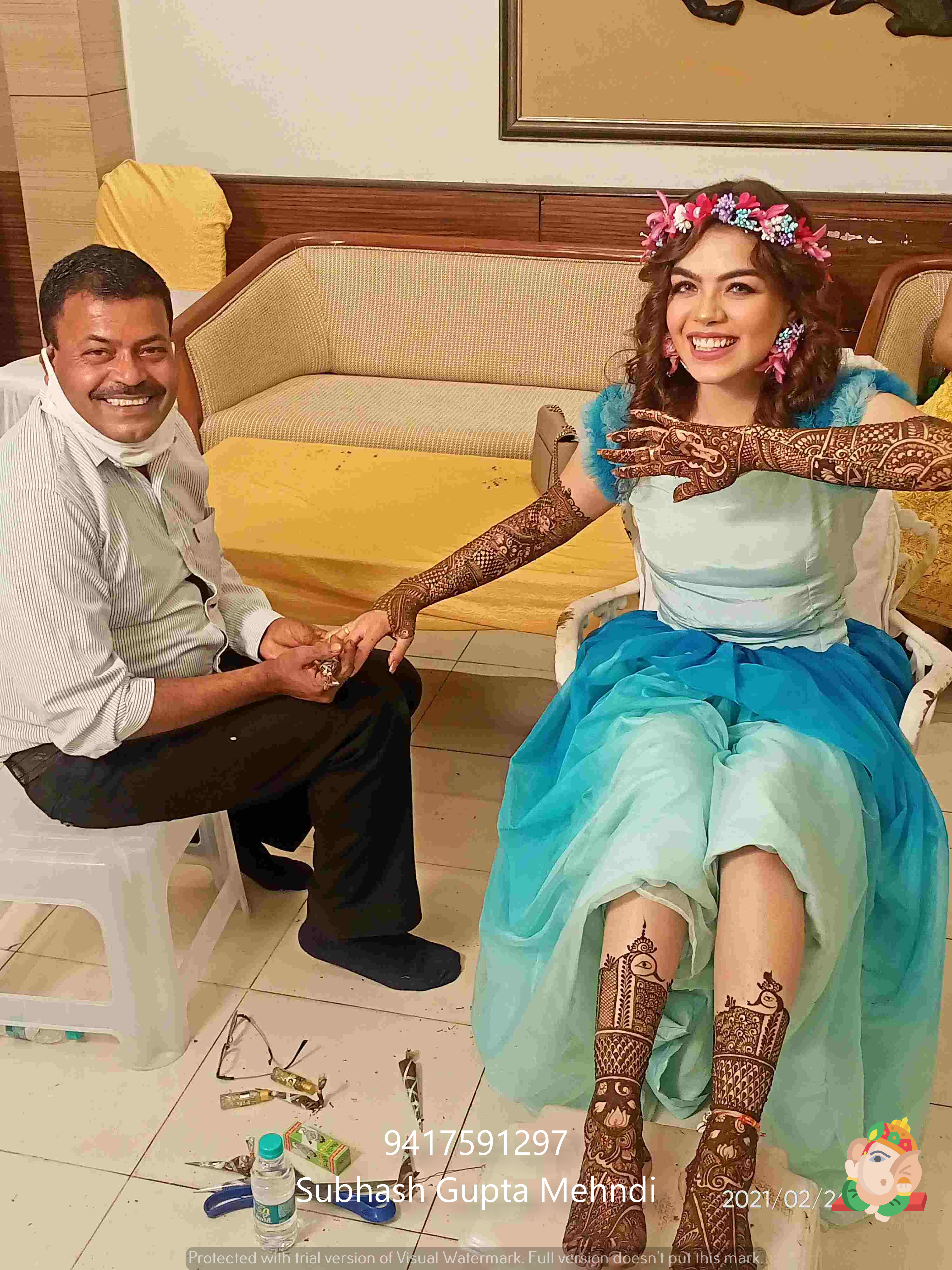 mehndi design ceremony and churi, jutti, kade, prandi stall at indian wedding and functions